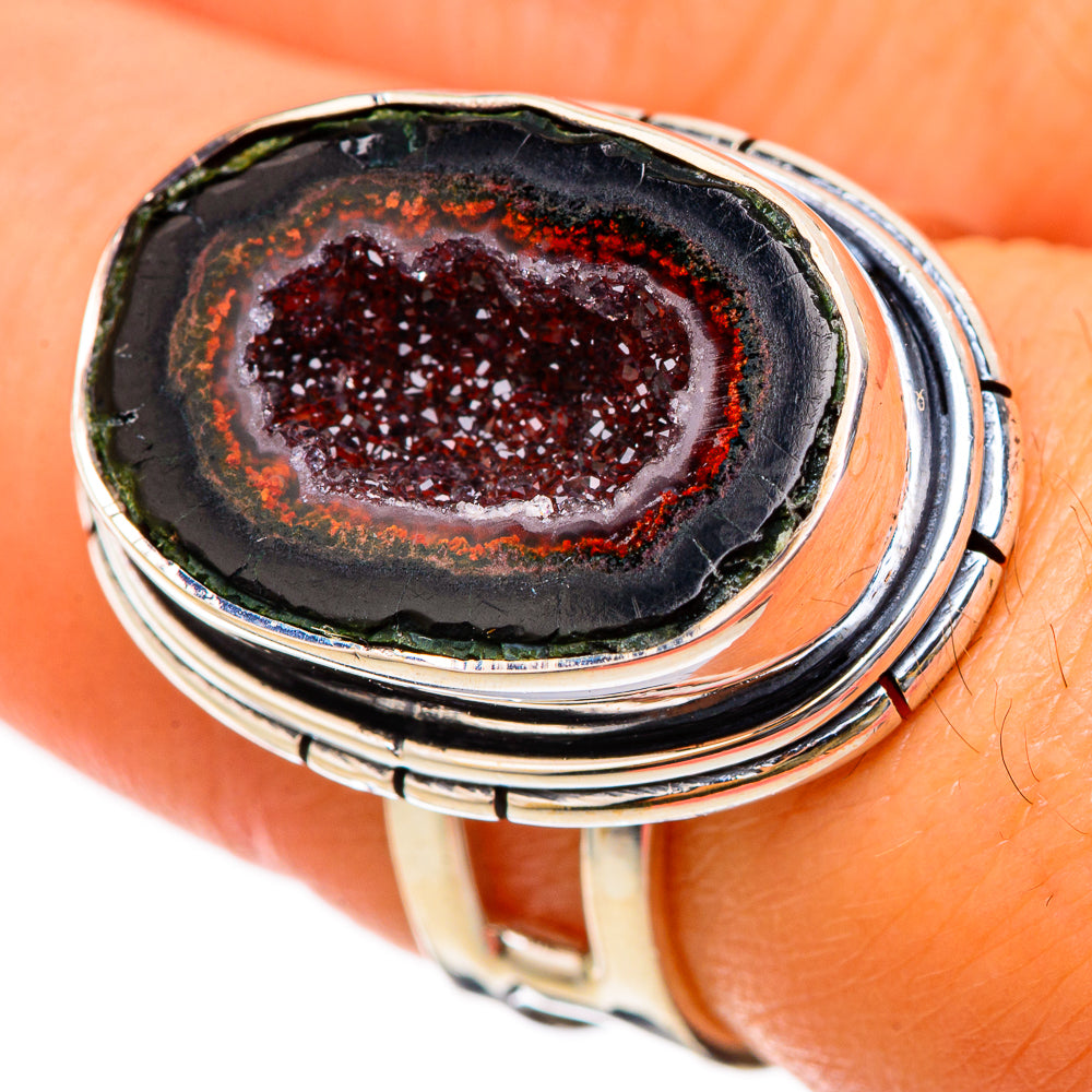 Coconut Geode Druzy Rings handcrafted by Ana Silver Co - RING105227