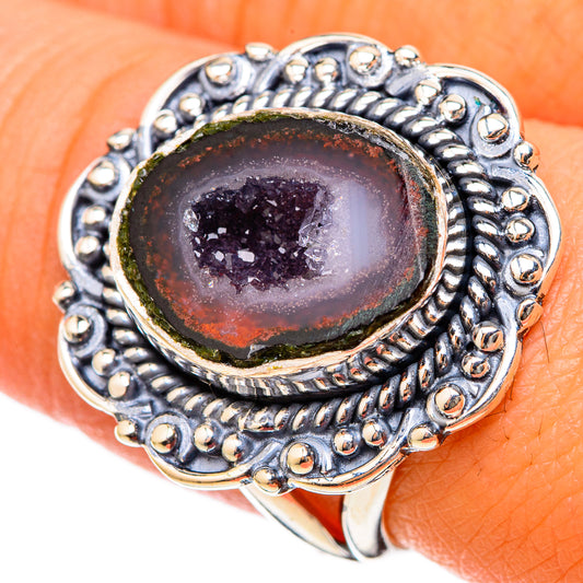 Coconut Geode Druzy Rings handcrafted by Ana Silver Co - RING105253