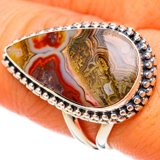 Crazy Lace Agate Rings handcrafted by Ana Silver Co - RING105255