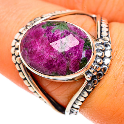 Ruby Zoisite Rings handcrafted by Ana Silver Co - RING105258