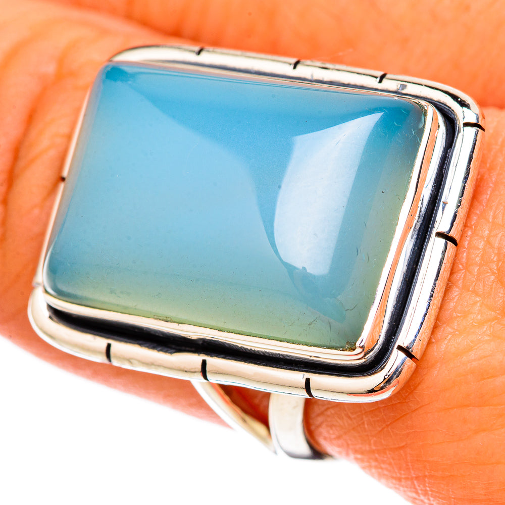 Aqua Chalcedony Rings handcrafted by Ana Silver Co - RING105276