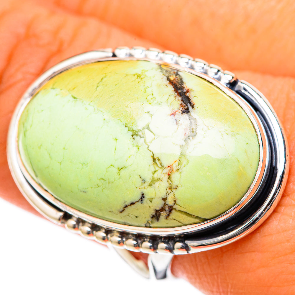 Lemon Chrysoprase Rings handcrafted by Ana Silver Co - RING105283