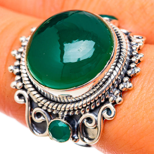 Green Onyx Rings handcrafted by Ana Silver Co - RING105287