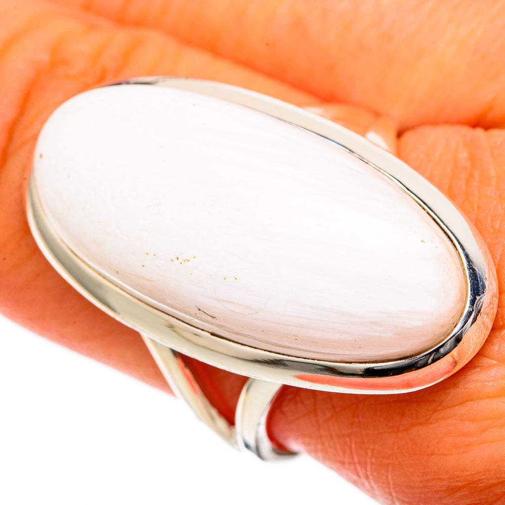 White Scolecite Rings handcrafted by Ana Silver Co - RING105304