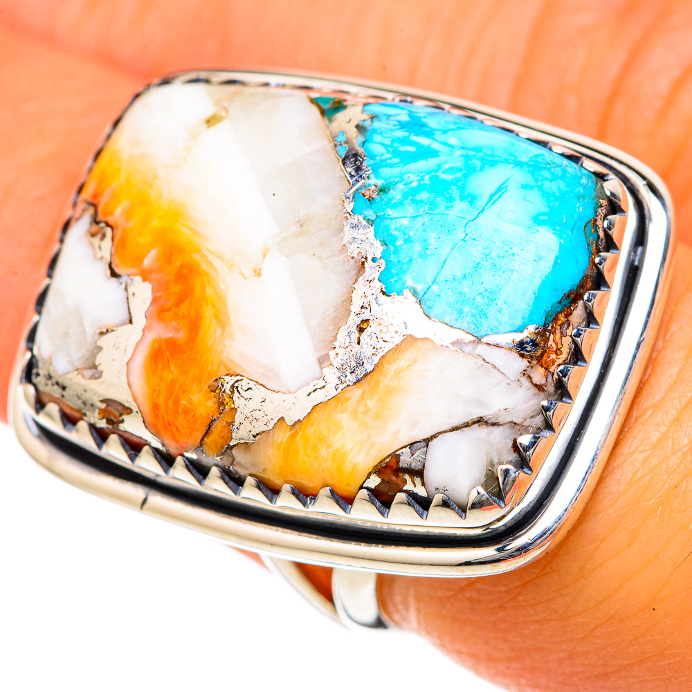 Spiny Oyster Turquoise Rings handcrafted by Ana Silver Co - RING105307