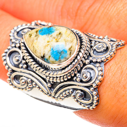 K2 Blue Azurite Rings handcrafted by Ana Silver Co - RING105309