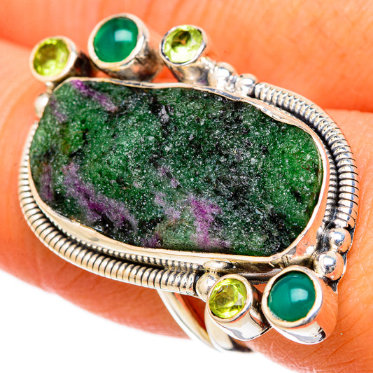 Ruby Zoisite Rings handcrafted by Ana Silver Co - RING105316