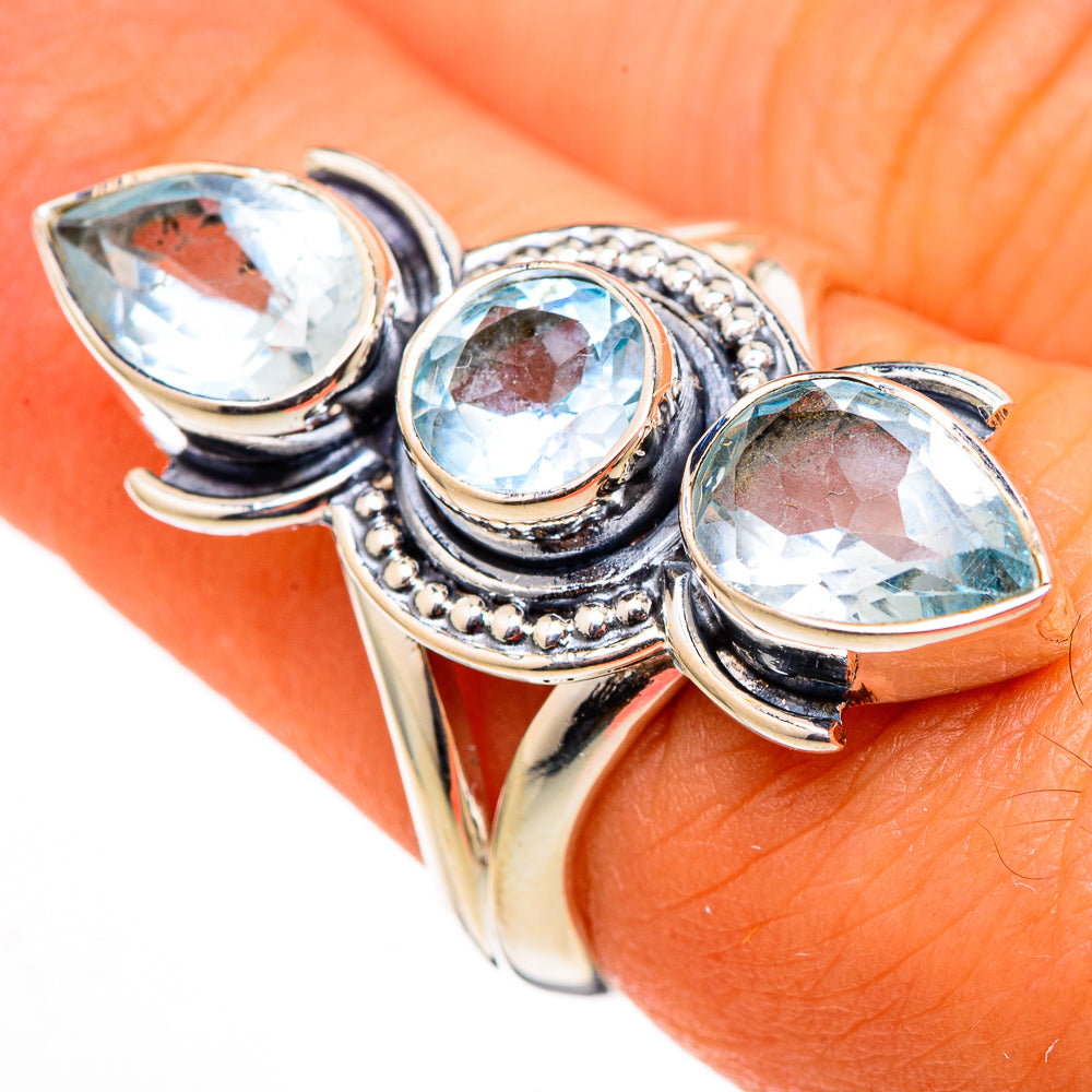 Blue Topaz Rings handcrafted by Ana Silver Co - RING105317
