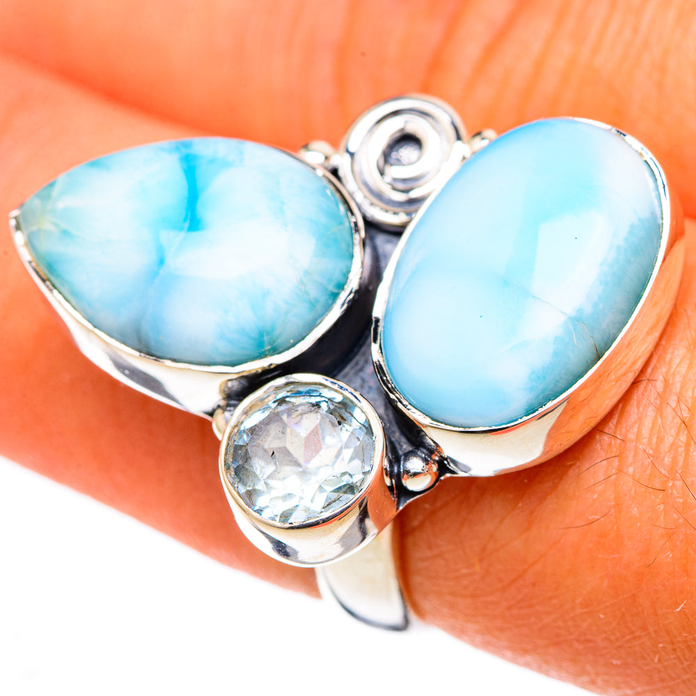 Larimar Rings handcrafted by Ana Silver Co - RING105319