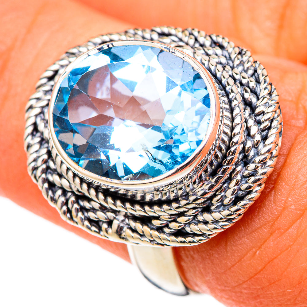 Blue Topaz Rings handcrafted by Ana Silver Co - RING105321