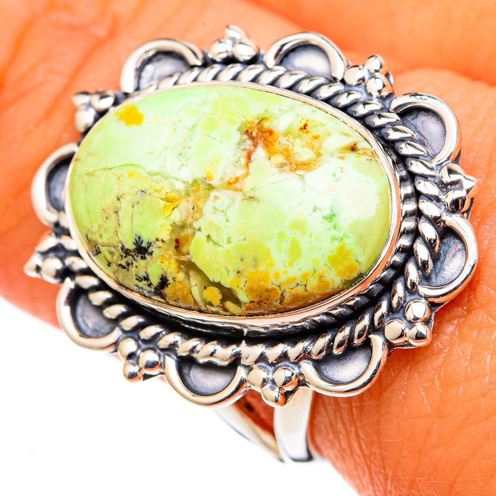 Lemon Chrysoprase Rings handcrafted by Ana Silver Co - RING105324