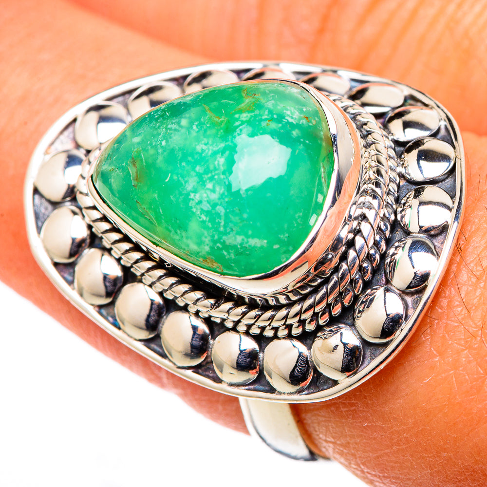 Chrysoprase Rings handcrafted by Ana Silver Co - RING105325