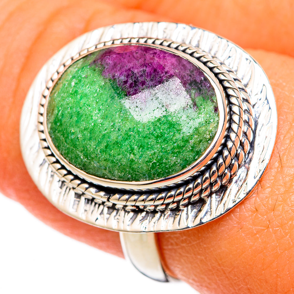 Ruby Zoisite Rings handcrafted by Ana Silver Co - RING105326