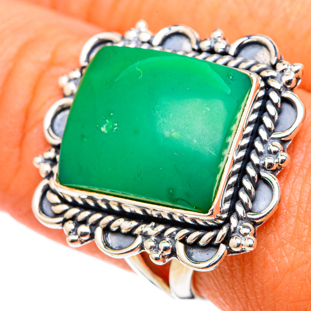 Chrysoprase Rings handcrafted by Ana Silver Co - RING105327