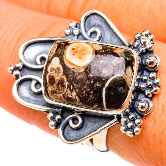 Turritella Agate Rings handcrafted by Ana Silver Co - RING105333