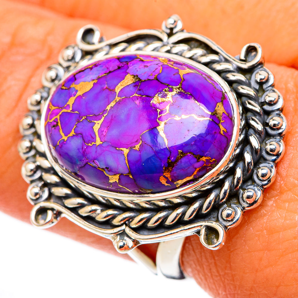 Purple Copper Composite Turquoise Rings handcrafted by Ana Silver Co - RING105340