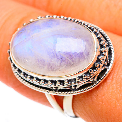 Rainbow Moonstone Rings handcrafted by Ana Silver Co - RING105345