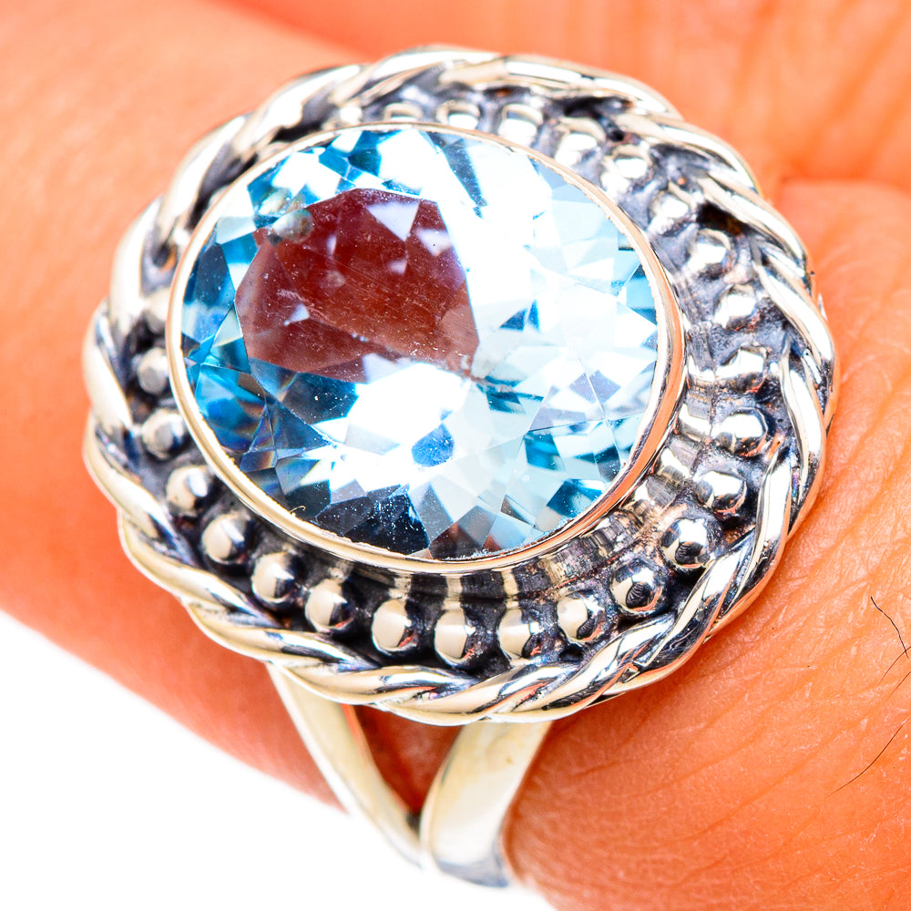 Blue Topaz Rings handcrafted by Ana Silver Co - RING105361