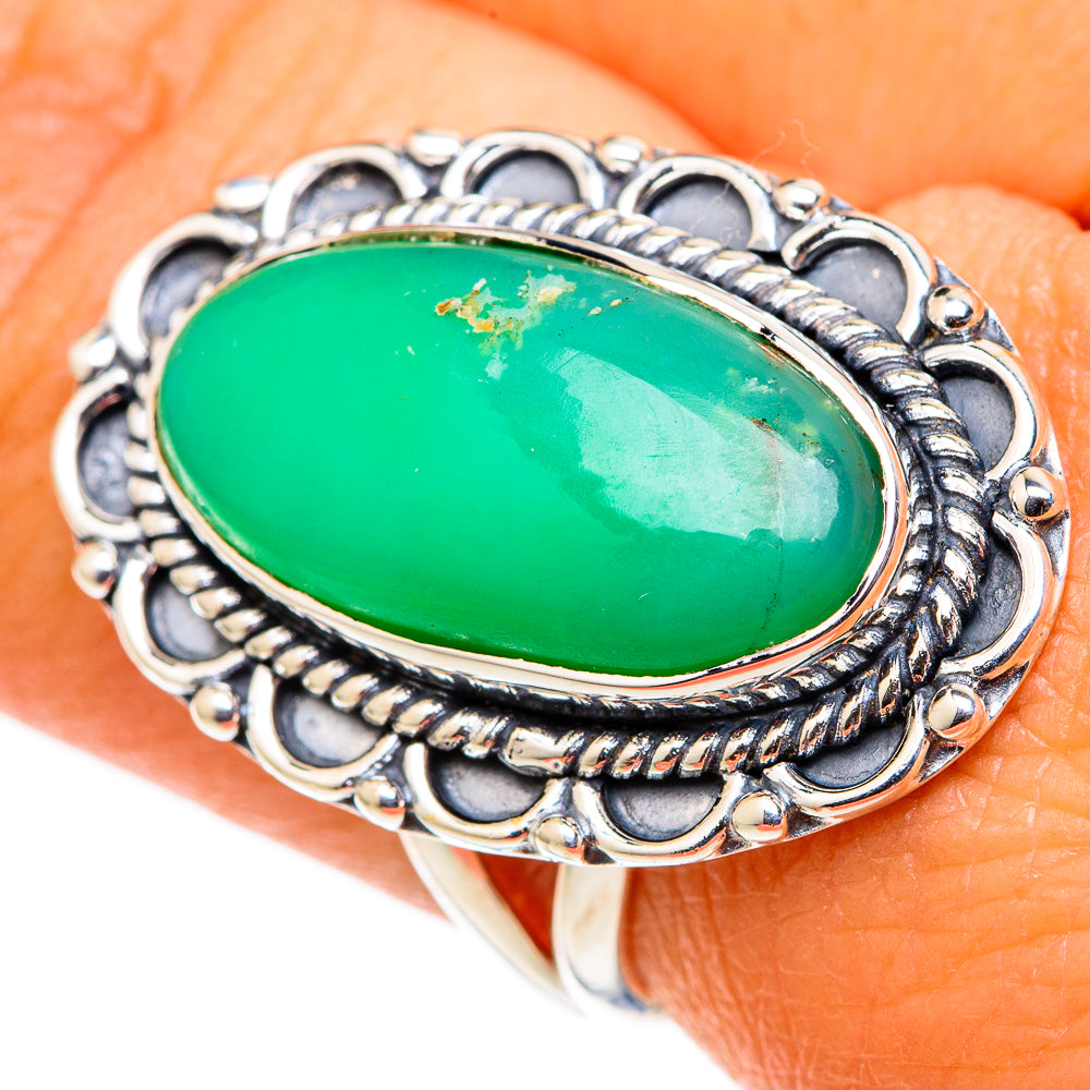 Chrysoprase Rings handcrafted by Ana Silver Co - RING105365