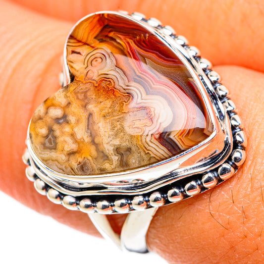 Crazy Lace Agate Rings handcrafted by Ana Silver Co - RING105372