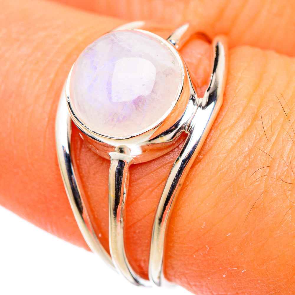 Rainbow Moonstone Rings handcrafted by Ana Silver Co - RING105388