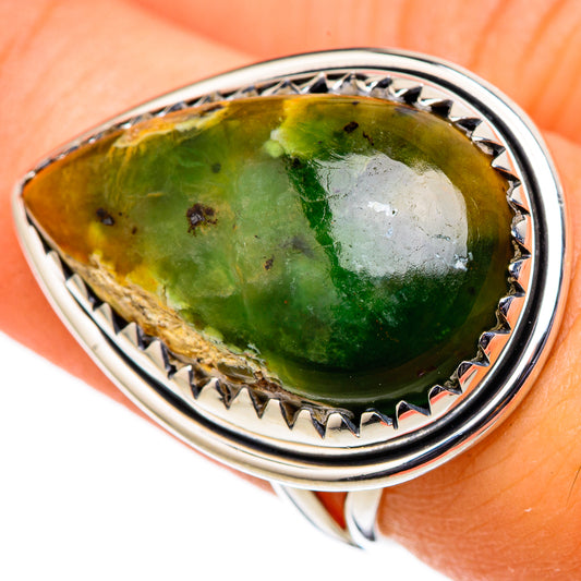 Australian Green Opal Rings handcrafted by Ana Silver Co - RING105400