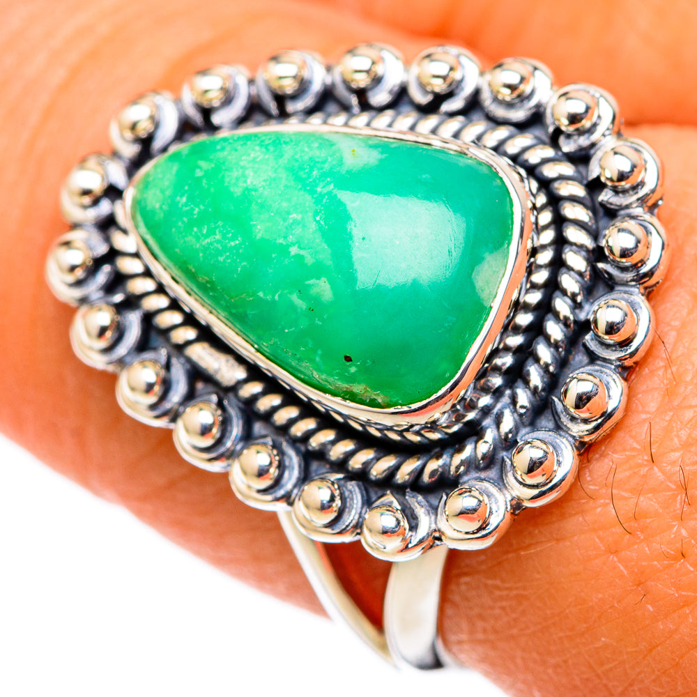 Chrysoprase Rings handcrafted by Ana Silver Co - RING105403