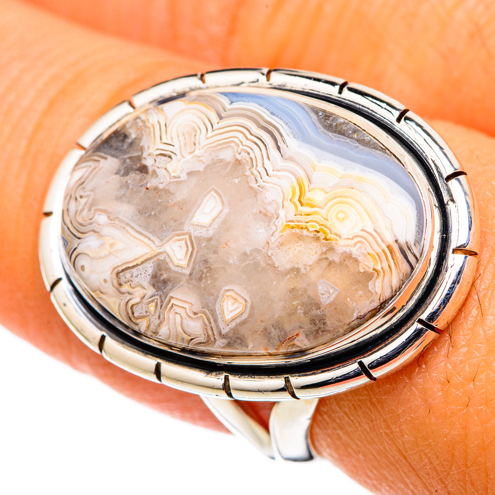 Laguna Lace Agate Rings handcrafted by Ana Silver Co - RING105424