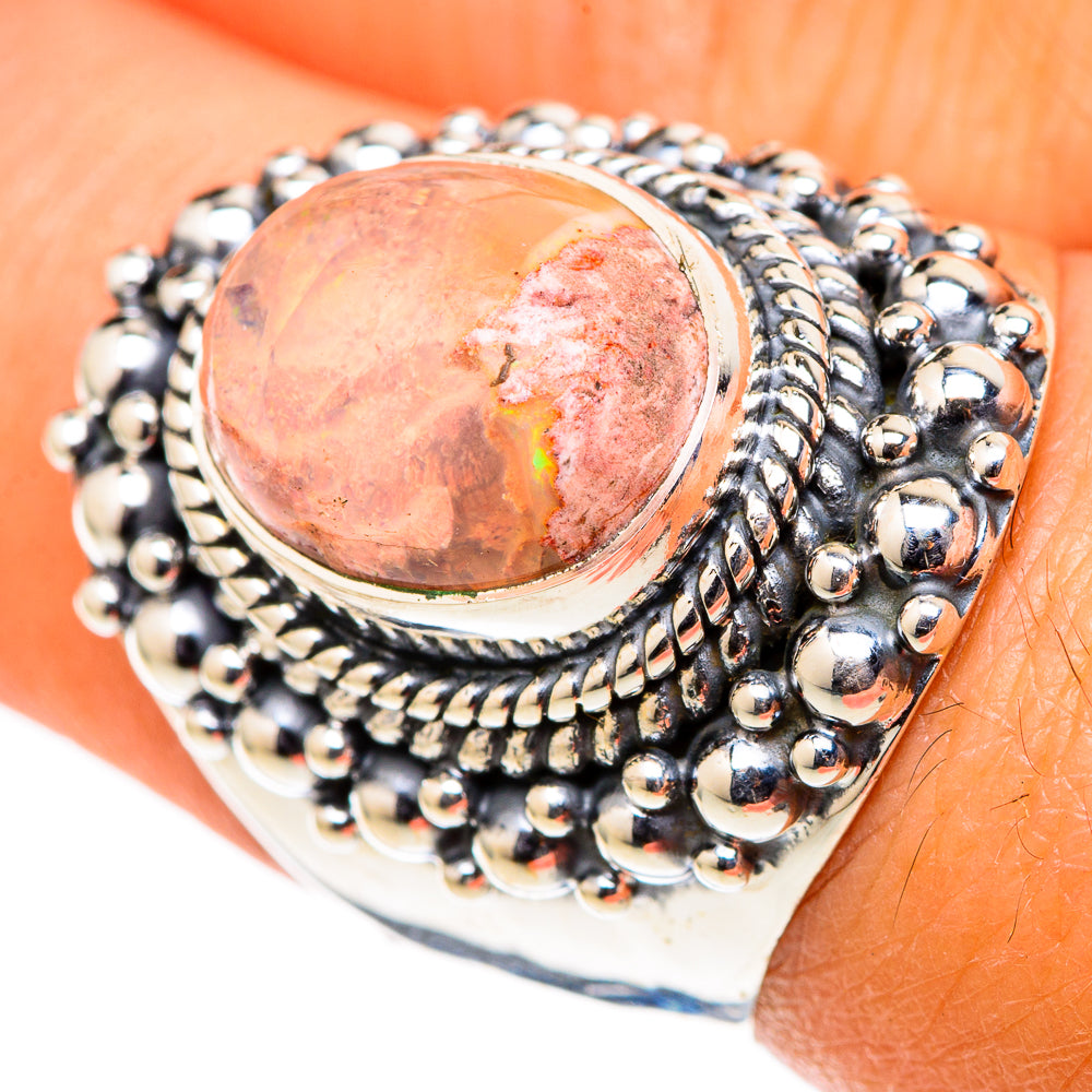 Mexican Fire Opal Rings handcrafted by Ana Silver Co - RING105431