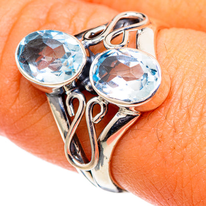 Blue Topaz Rings handcrafted by Ana Silver Co - RING105438