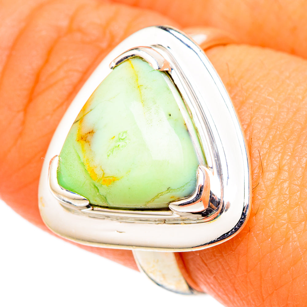 Lemon Chrysoprase Rings handcrafted by Ana Silver Co - RING105446