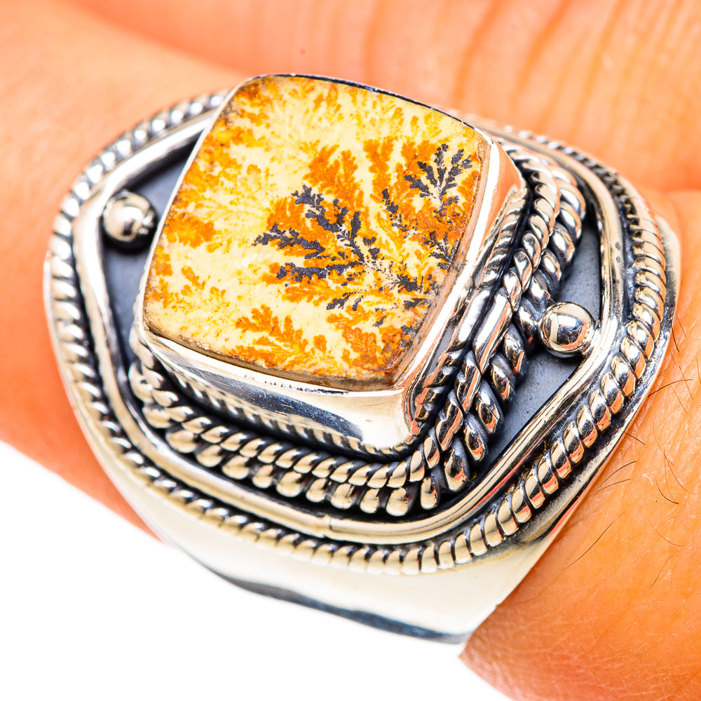Germany Psilomelane Dendrite Rings handcrafted by Ana Silver Co - RING105450