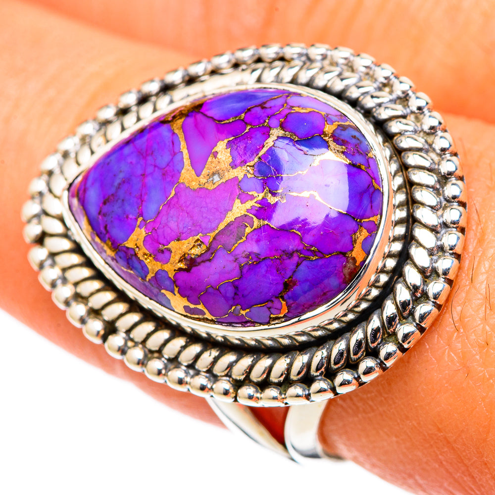 Purple Copper Composite Turquoise Rings handcrafted by Ana Silver Co - RING105462