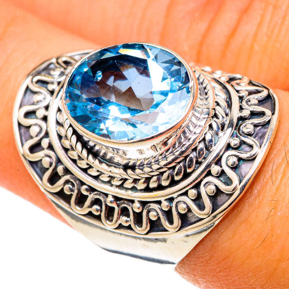 Blue Copper Composite Turquoise Rings handcrafted by Ana Silver Co - RING105478