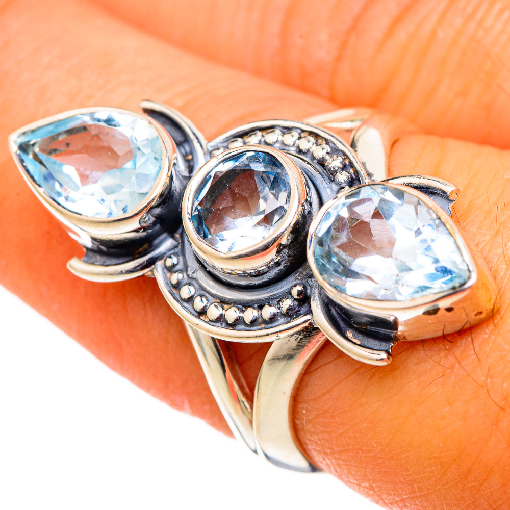 Blue Topaz Rings handcrafted by Ana Silver Co - RING105481