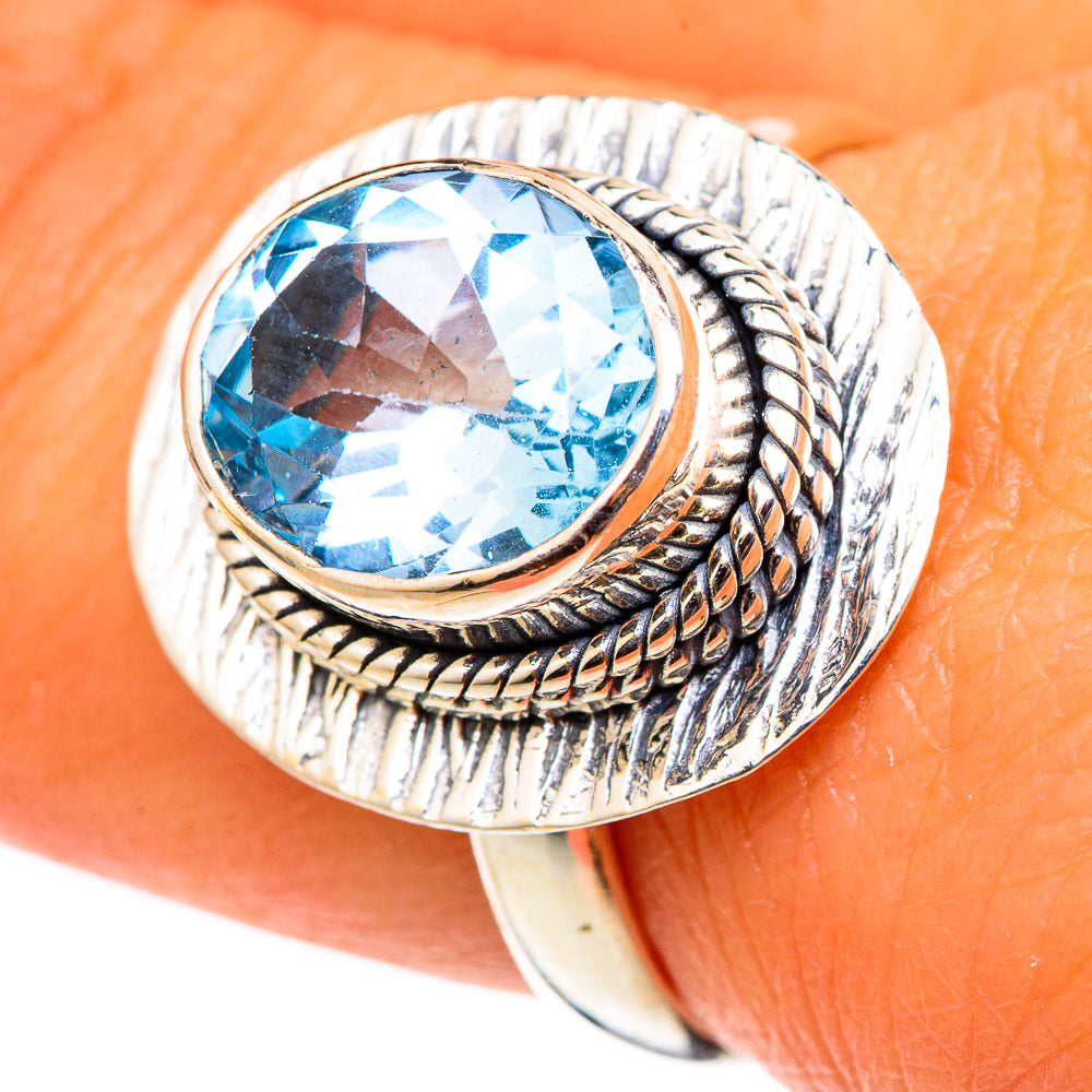Blue Topaz Rings handcrafted by Ana Silver Co - RING105483