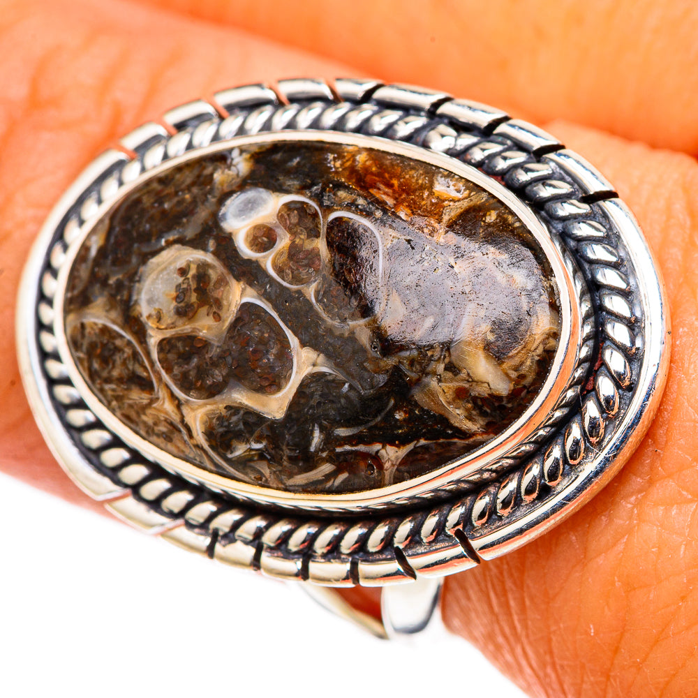 Turritella Agate Rings handcrafted by Ana Silver Co - RING105496