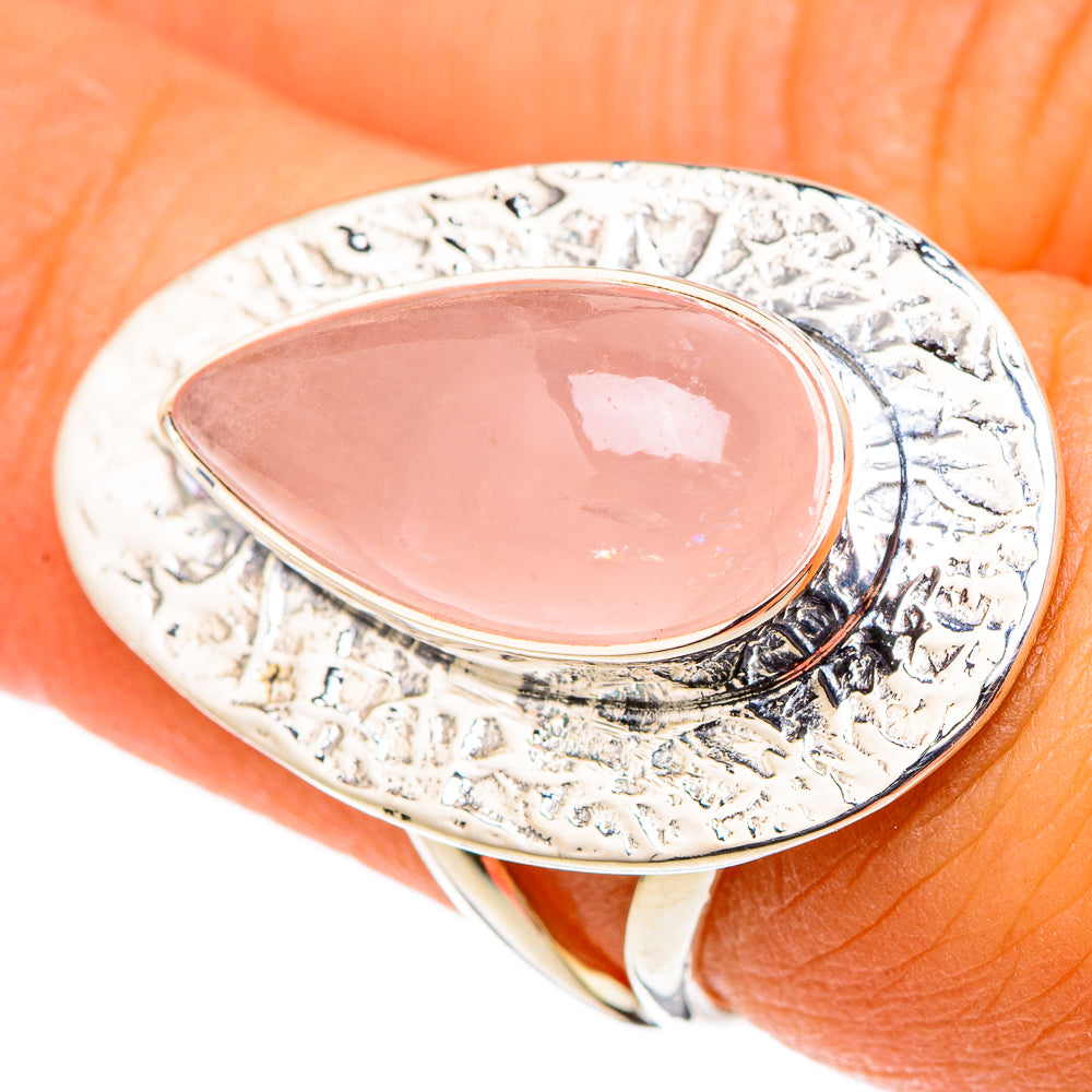 Rose Quartz Rings handcrafted by Ana Silver Co - RING105497