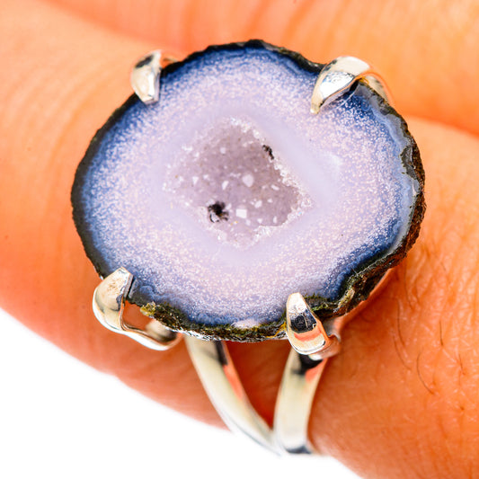 Coconut Geode Druzy Rings handcrafted by Ana Silver Co - RING105507