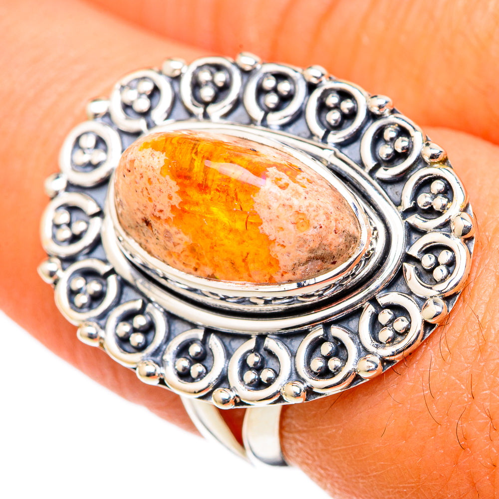 Mexican Fire Opal Rings handcrafted by Ana Silver Co - RING105513