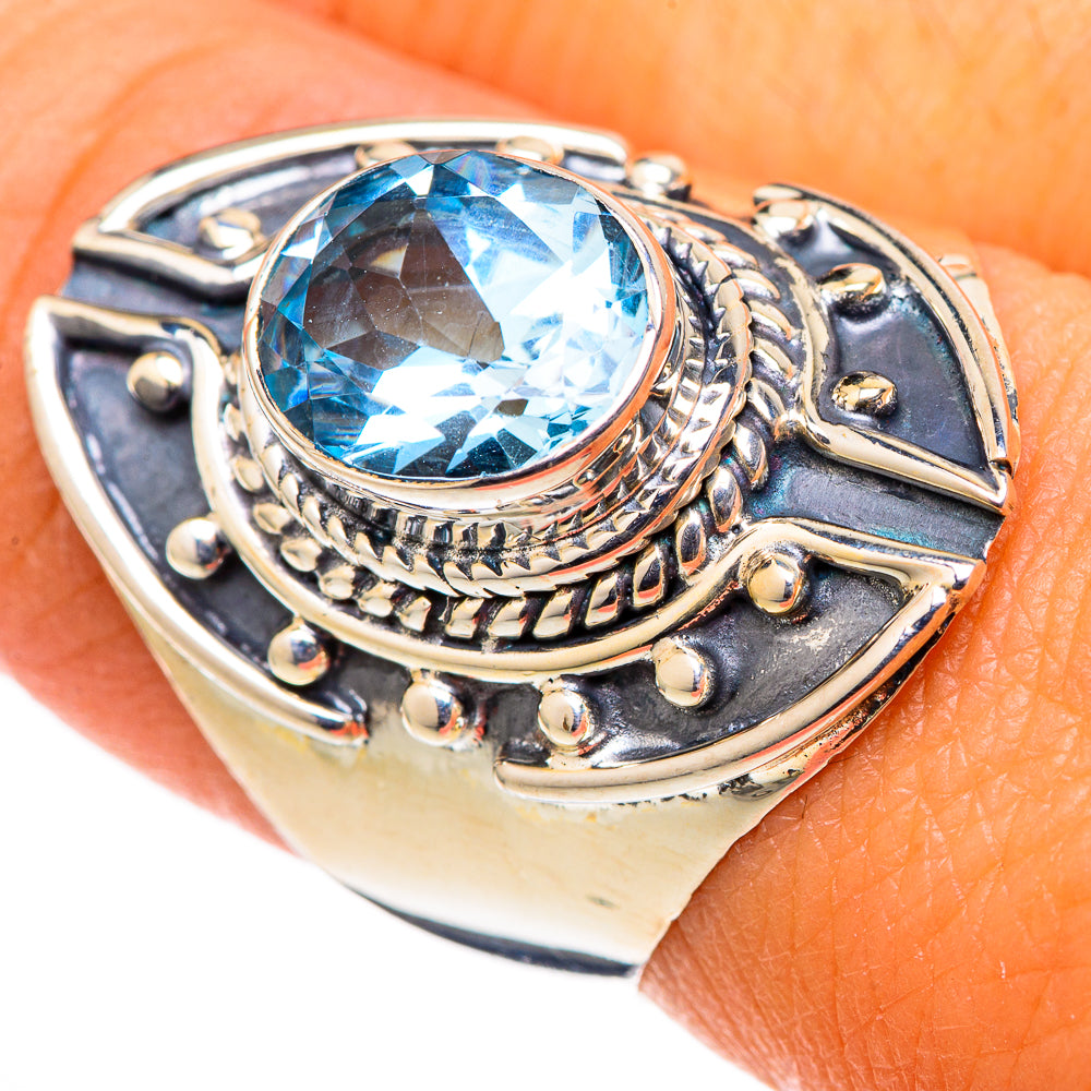 Blue Topaz Rings handcrafted by Ana Silver Co - RING105521