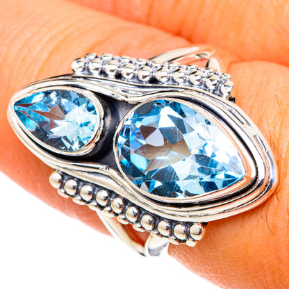 Blue Topaz Rings handcrafted by Ana Silver Co - RING105522