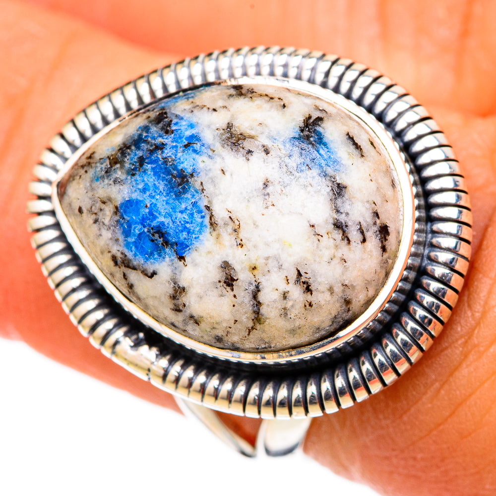 K2 Blue Azurite Rings handcrafted by Ana Silver Co - RING105523