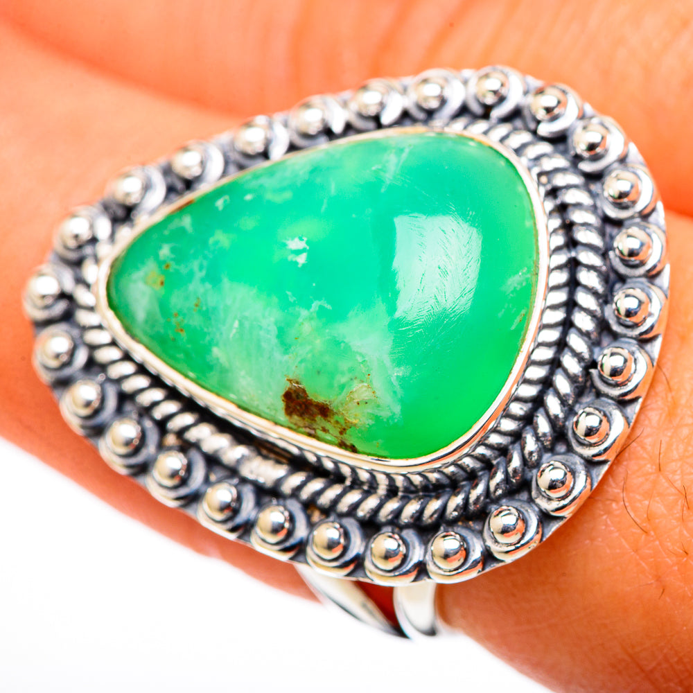 Chrysoprase Rings handcrafted by Ana Silver Co - RING105527