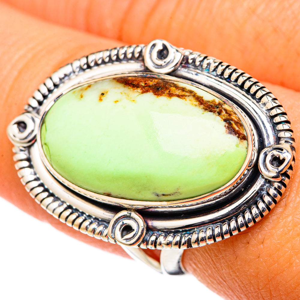 Lemon Chrysoprase Rings handcrafted by Ana Silver Co - RING105532
