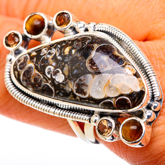 Turritella Agate Rings handcrafted by Ana Silver Co - RING105534