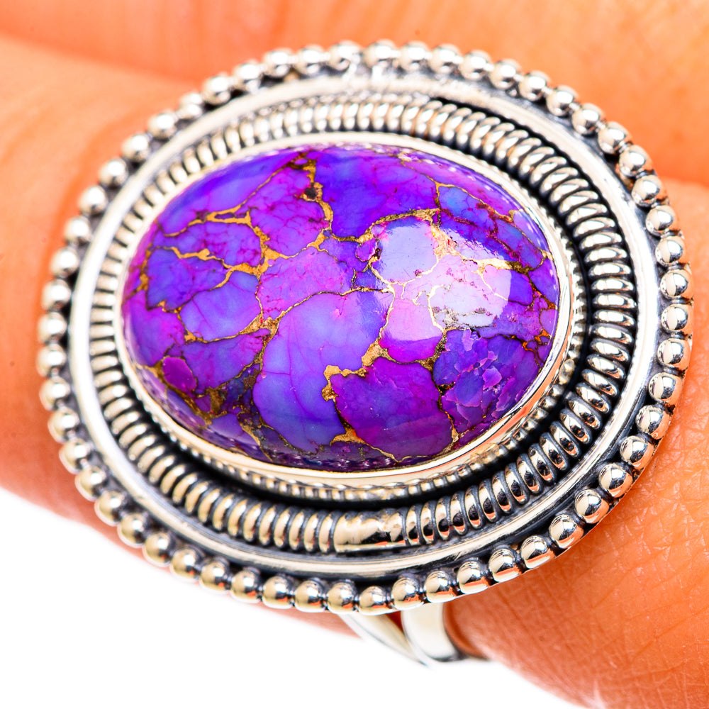 Purple Copper Composite Turquoise Rings handcrafted by Ana Silver Co - RING105549