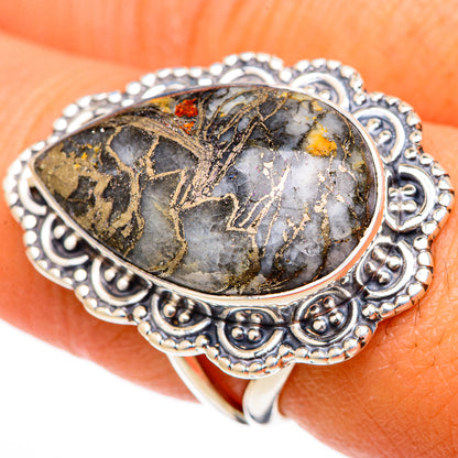 Pyrite Agate Rings handcrafted by Ana Silver Co - RING105554