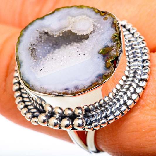 Coconut Geode Druzy Rings handcrafted by Ana Silver Co - RING105557