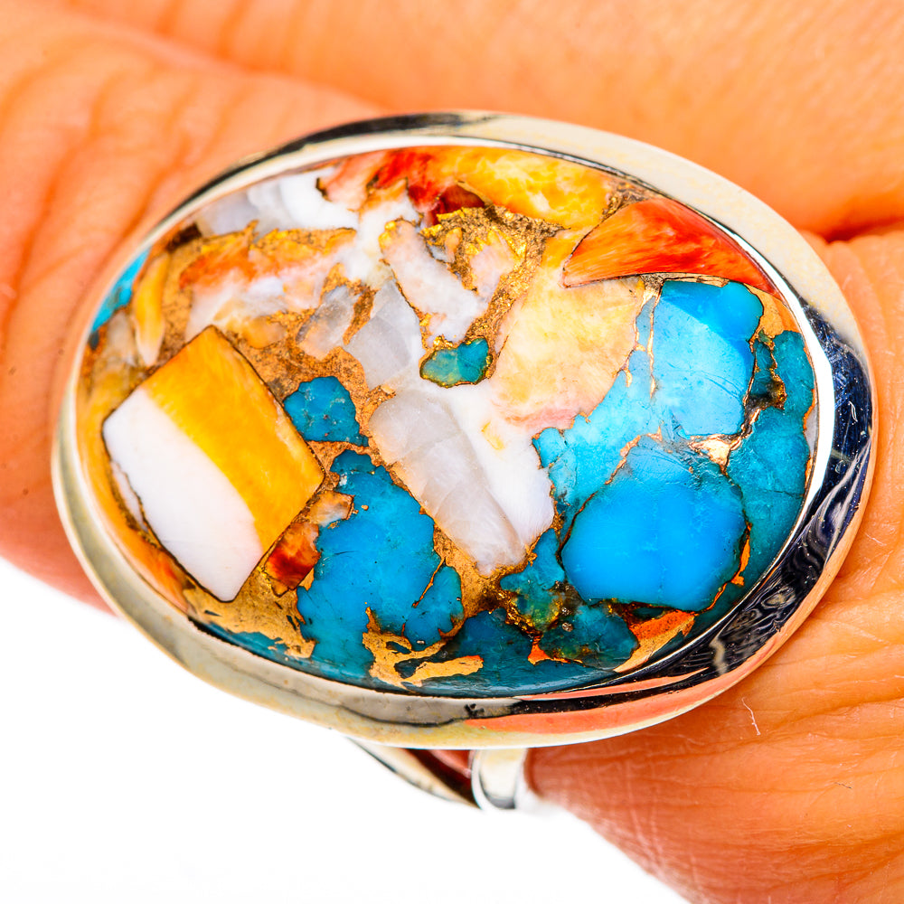 Spiny Oyster Turquoise Rings handcrafted by Ana Silver Co - RING105564